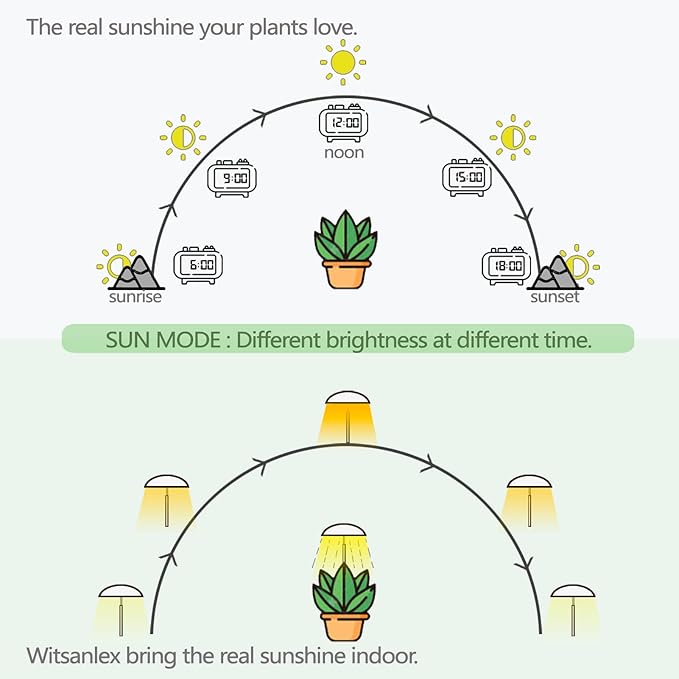 LED Grow Lights for Indoor Plants, Smart USB Small Full Spectrum Plant Lights with Remote, Height Adjustable, Auto On/Off Timer, Ideal for Home Decoration, Black