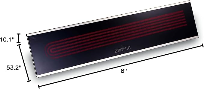 Bromic Platinum Smart Heat 4500W Electric Patio Heater - Radiant Infrared, 220V-240V, Black Finish - BH3622000