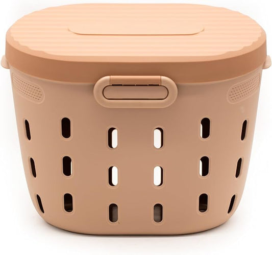 Vego Garden In-Ground Worm Composter Outdoor Farm Compost Bin 7 Gallons BPA-Free Composting System for Raised Garden Beds, Tawny Brown