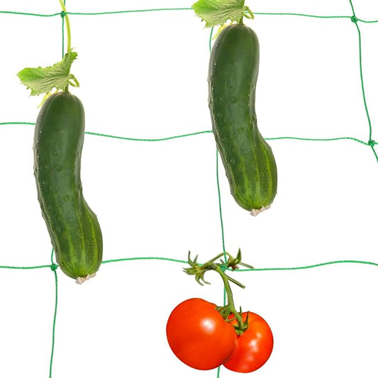 HARFINGTON Trellis Netting for Climbing Plants 6.6 x 16.4ft 30 Strands Heavy Duty Garden Trellis Netting Polyethylene Plant Support Net with 4" x 4" Mesh for Fruits Vegetables Cucumber