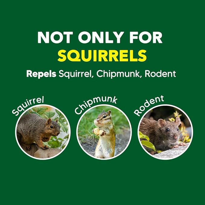 Squirrel Repellent Outdoor, Mint Squirrel & Chipmunk Repellent for Outdoor, Keep Squirrels Out of Garden, Squirrel Repellent Safe for Gardens/Bird Feeders/Attic & Yard, Easy-to-Use - 12p