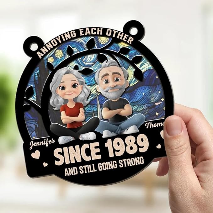 Customized Annoying Each Other Since Suncatcher, Annoying Each Others Since and Still Going Strong Couple SunCatcher Ornament, Husband and Wife SunCatcher Ornament Gifts