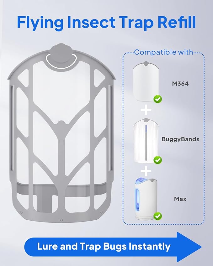 12 Pack Refill Cartridges Compatible with ZEVOPlug-in Light M364, M364A & Max - Flying Insect Trap Replacement Kit for Indoor Use (12 Refill Cartridge)