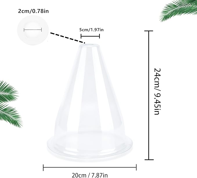 【12 Pieces】 Garden Cloches for Plants, Plant Covers Plant Protectors Transparent Bell Jar Cloches to Protect Plants from Birds, Slugs, Frost, Freeze Weather, 7.8" D x 9.4" H, Transparent