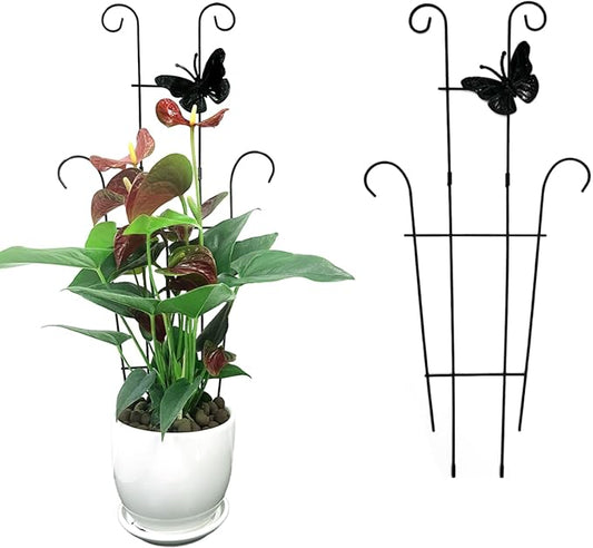 23 Inch Plant Trellis for Potted Plants, Sturdy Metal Houseplant Trellis for Climbing Plants Indoor Outdoor, Rust-Resistant Plant Support for Monstera Pothos Ivy, 2 Pack