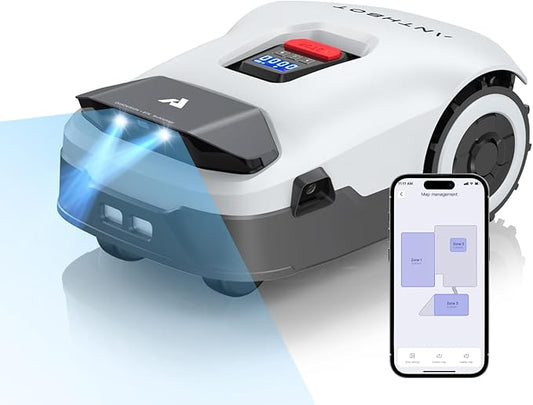 Robot Lawn Mower NO Wire - 0.47 Acre, Full Band RTK+4-Eye Vision Robotic Lawnmower, Automatic Mapping, 20 Multi-Zone Management, Accurate Obstacle Avoidance, Intelligent Path Planning, APP Control