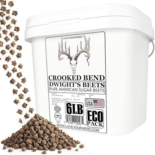 Dwight’s Pure Sugar Beet Seed for Deer, 6LB EcoPack, Planting Seeds Grow Whitetail & Turkey Hunting Food Plot Attractants, Winter Root Crop & Cold Tolerant Forage Feed Wildlife, No Coat
