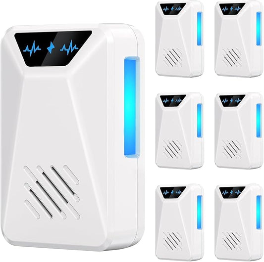 6 Packs Ultrasonic Pest Control Repeller, Electronic Pest Repellent Plug in Indoor for Insect Roaches Spider Ant Bug Mosquito Mouse Repellent for House Kitchen Garage Warehouse