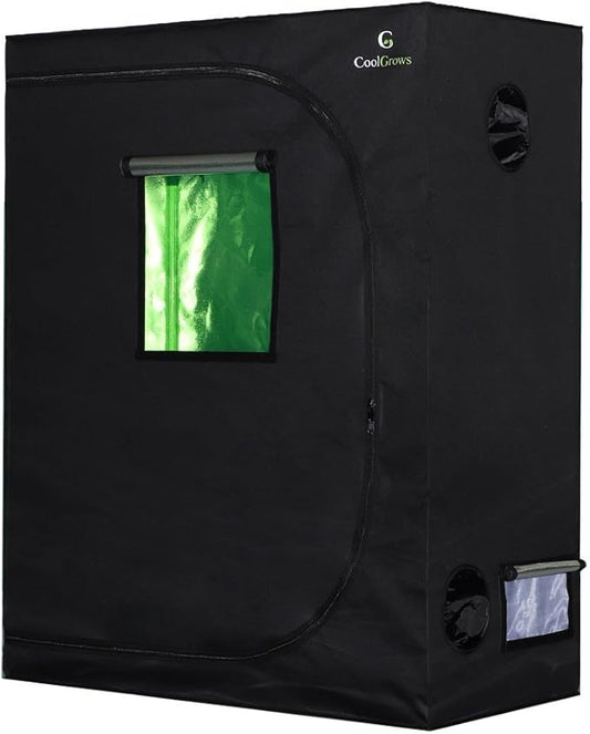 Grow Tent, 4x2 Feet Mylar Hydroponic Grow Tent with Observation Window and Floor Tray for Indoor Gardening Plant Growing (48"x24"x60")