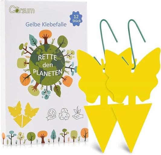 Garsum Gant Traps for Indoors,Fruit Fly Bugs Trap, Yellow Sticky Fungus Knit Killer for Houseplant,Mosquito, Flying Insert, White Flies,18 Pack