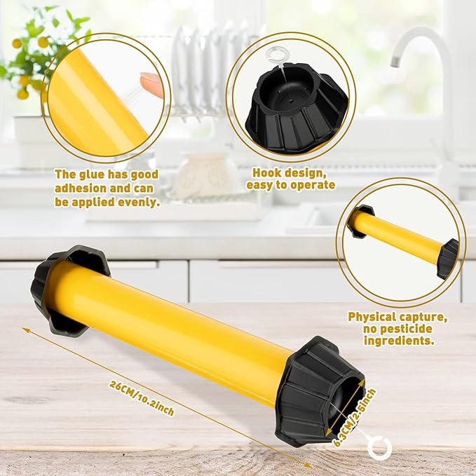 Qualirey Fly Traps for Indoor Outdoor Hanging Fruit Fly Stick Trap Sticky Mosquito for Home Insect 10 x 2.5 Inches(Yellow,12 Pcs)