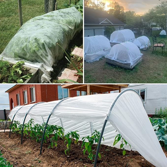 Plant Covers Freeze Protection, 7FT x 100FT 0.9oz Reusable Floating Row Cover Plant Blankets Frost Cloth for Clod Winter Frost Sun Pest Protection