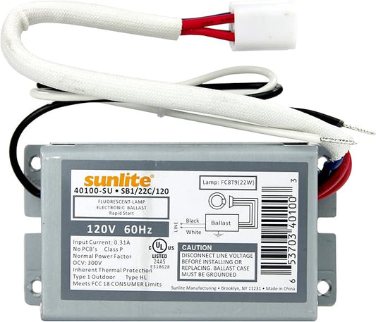 Sunlite 40100-SU SB122C120 1 Lamp FC8T9 Fluorescent Circline Ballast, 120-volt