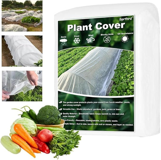 7 x 17 FT Plant Covers Freeze Protection – 1.2oz/yd² Frost Blankets for Outdoor Plants, Winter Tree Protection Cloth, Garden Frost & Heat Shield Floating Row Cover