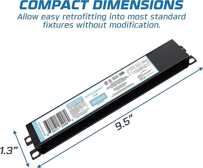 10 Pack - Replacement for ICN-4P32-SC 3 & 4 Lamp T8 Fluorescent Electronic Ballast - 120-277 Volt - Instant Start - UL Approved