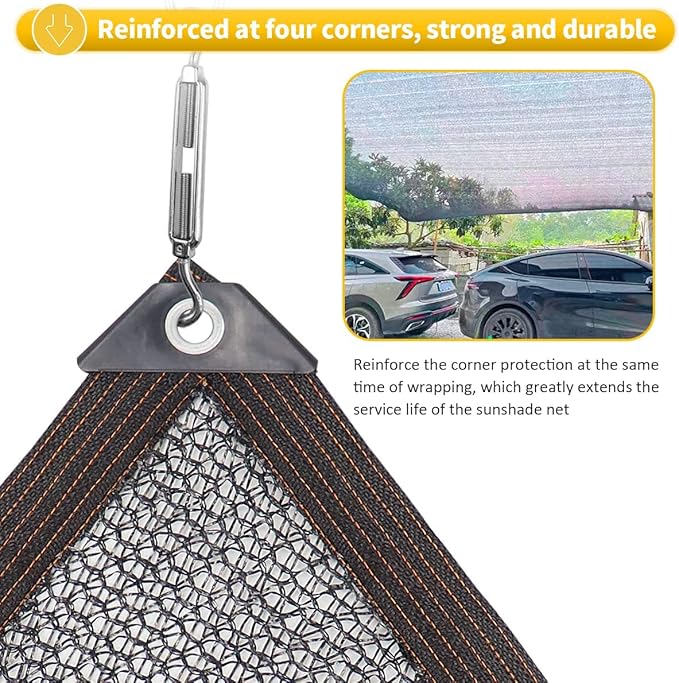 DGSL 30% Shade Cloth Garden Shade Mesh Net with Grommets - 10Ft x 16.4Ft Sun Shade Cover for Pergola, Patio Plants, Greenhouse, Chicken Coop, Outdoor