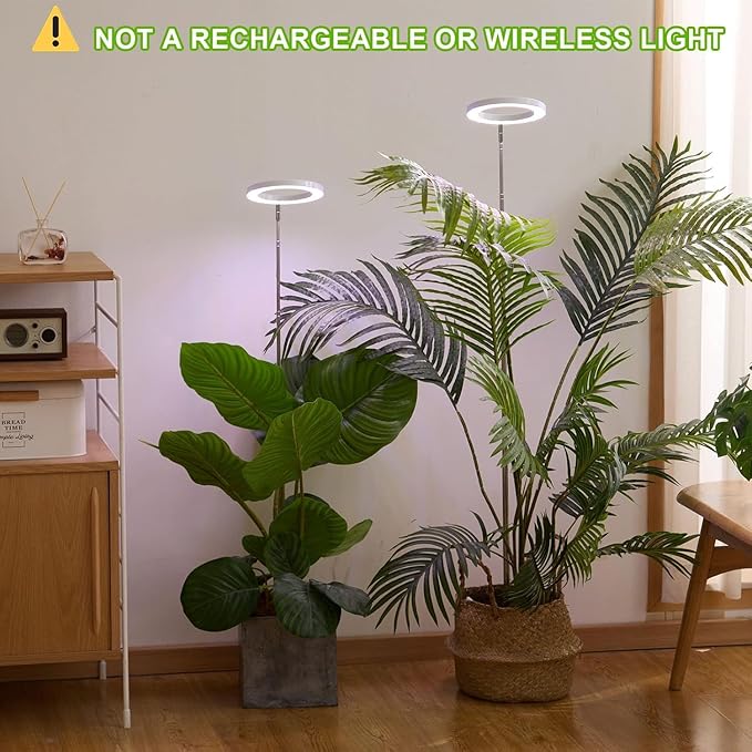 Yadoker LED Growing Light, Full Spectrum for Indoor Plants, Paired with a Soil Tester,Height Adjustable, Automatic Timer, Low Safe Voltage, Ideal for Large Plants