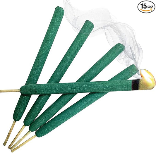 W4W Mosquito Repellent Sticks Extra-Thick - Outdoor Use Reaches Up to 10-12 feet - Each Stick Burns for hours - (3 Pack Contains 15 Repellents )
