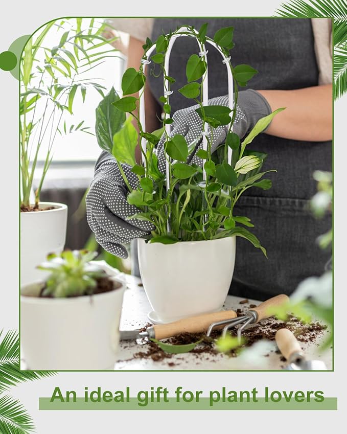 3 Pack Larger Acrylic U-Shaped Hoya Trellis, 16 Inch Indoor Climbing Plant Trellis for Plants Support with 15 Ties, Small Garden Trellis Houseplant Accessory for Potted Ivy Outdoor