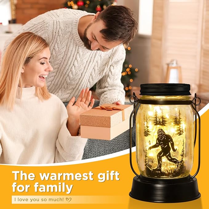 kyoryuger Bigfoot Gifts for Women/Men Bigfoot Solar Lanterns Mom Grandma Birthday Present Lantern Memorial Lights Solar Garden Decoration Outside for Yard, Patio,Backyard,Porch Torches
