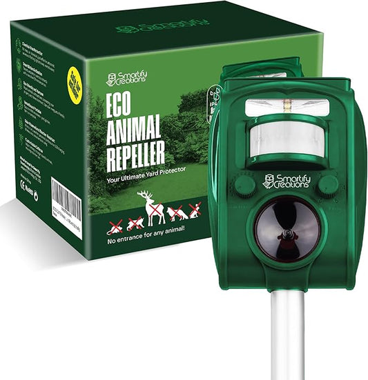 New 2025 Solar Deer Repellent Device Outdoor – Solar Animal Repeller for Outside – Rainproof Solar Rodent Repellent – Outdoor Animal Deterrent for Deers, Cats, Dogs, Mice, Birds