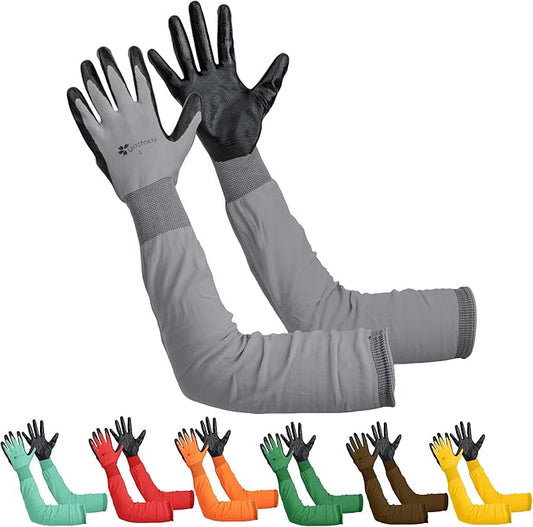 Gastody™ Long Sleeve Gardening Gloves Women and Men - Long Cuff Garden Gloves, Multipurpose Heavy Duty Outdoor and Indoor