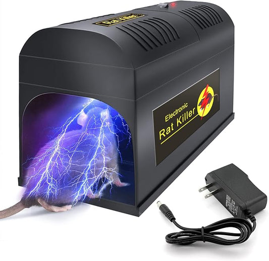 Electric Rat Trap, Humane & Effective Mouse Traps Indoor for Home, No Touch Reusable Rodent Control with High Voltage - Instantly Kills Mice Rats for Rooms, Kitchens, Outdoor Use