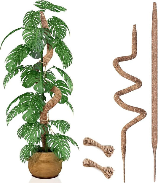 2 Pack 60 Inch Moss Pole for Plants, Bendable Moss Pole for Plants Monstera, Tall Moss Poles for Climbing Plants Indoor, LargeSupport, Garden Trellis Stick Stakes