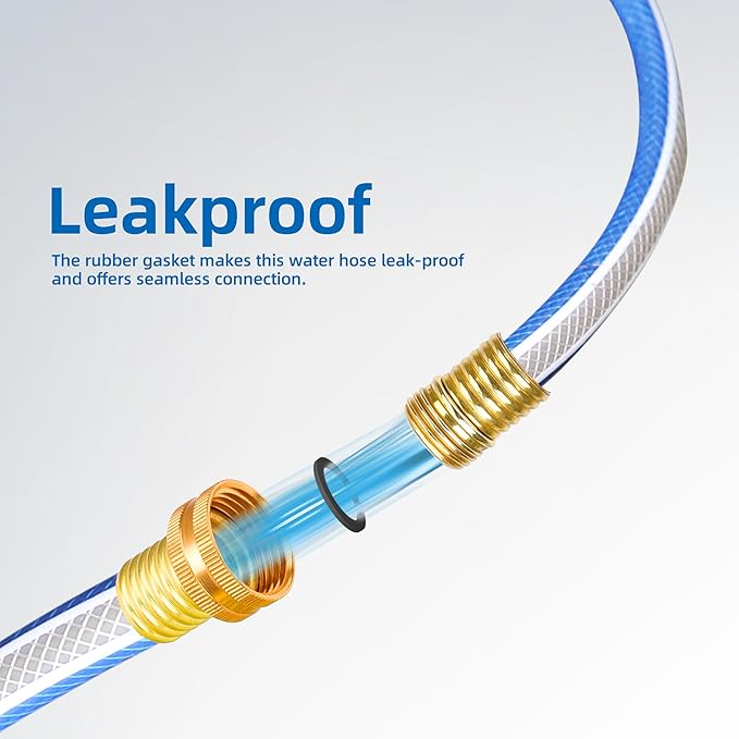 Short Leader Blue Garden Hose 3/4 in. x 3 ft.-Kink Free, Leakproof, Male/Female, 400PSI Burst -Heavy Duty Durable Flexible Lightweight Water Pipe for Gardening, Lawn Care & Equipment Connection