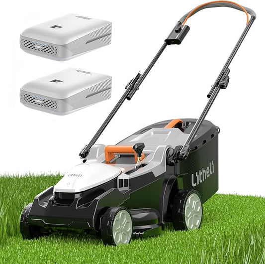 Litheli 40V (2 x 20V) 16.6" Electric Lawn Mower Cordless, Walk Behind Lawn Mower with 6-Height Adjust, Portable & Lightweight Push Battery Powered Lawn Mower (2 * 4.0AH Batteries Included)