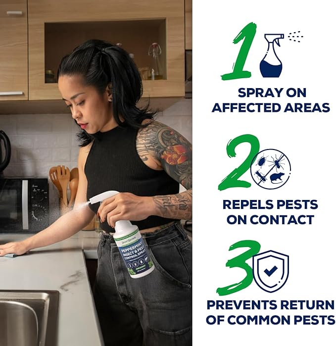 All Natural Peppermint Oil Insect & Pest Control Spray Repels Mice, Spiders, Ants, for Home, Indoor, Outdoor, Garden Maximum Strength Smart Grower Ready to Use 16 FL OZ