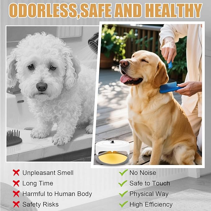 4 Packs Flea Traps for Inside Your Home, Effective Flea Trap for Home & Garage with 12 Sticky Disc 12 Bulbs 4 Electric Wires Bed Bug with Light for Indoor Safe to Pets
