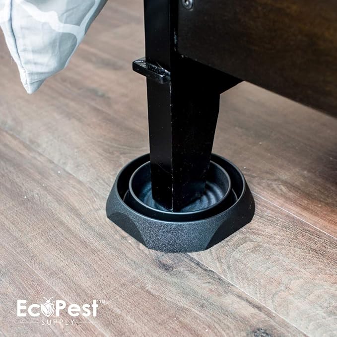 ECOPEST Bed Bug Interceptors – 8 Pack | Bed Bug Blocker (Pro) Interceptor Traps (Black) | Insect Trap, Monitor, and Detector for Bed Legs
