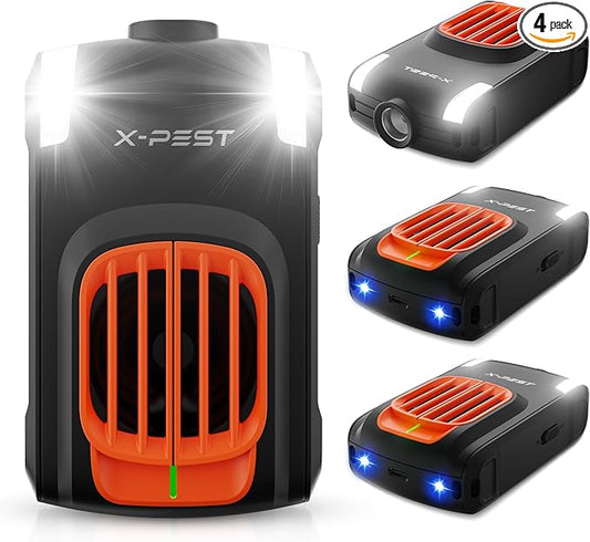 Rodent Repeller for Car Engines, 4 Pack Pest Repellent Ultrasonic for Under Hood with Light Strobe, Truck Engine Rodent Defense Vehicle Protection Mouse Repellent for Rats, Mice, Squirrels, Cats