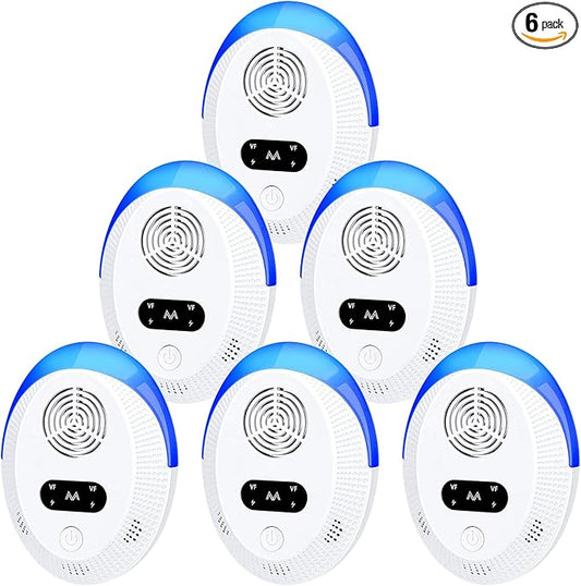 2025 Upgraded Version Ultrasonic Pest Repeller 6 Packs, Mouse Repellent Indoor, Pest Control for Roach Rodent Cockroach Bugs Mosquito Mice Spider Ant Fleas Insects