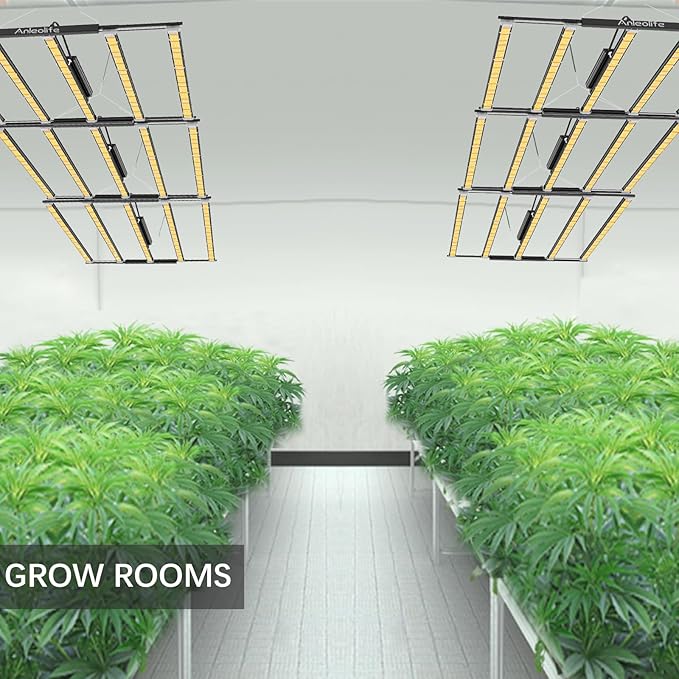 A ANLEOLIFE Stretchable LED Grow Lights with Samsung LM301H EVO Diodes 730W Full Spectrum Dimmable Daisy Chain 5x5ft Coverage Bar Style Commercial Growing Lamp for Greenhouses Plants