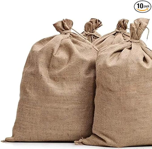 Sandbaggy Burlap Bags for Vegetables & Gardening, 22" X 36"- Burlap Sacks Perfect for Kids - Plant Covers - Holds Up to 50lbs - Food Grade (Pack of 10)