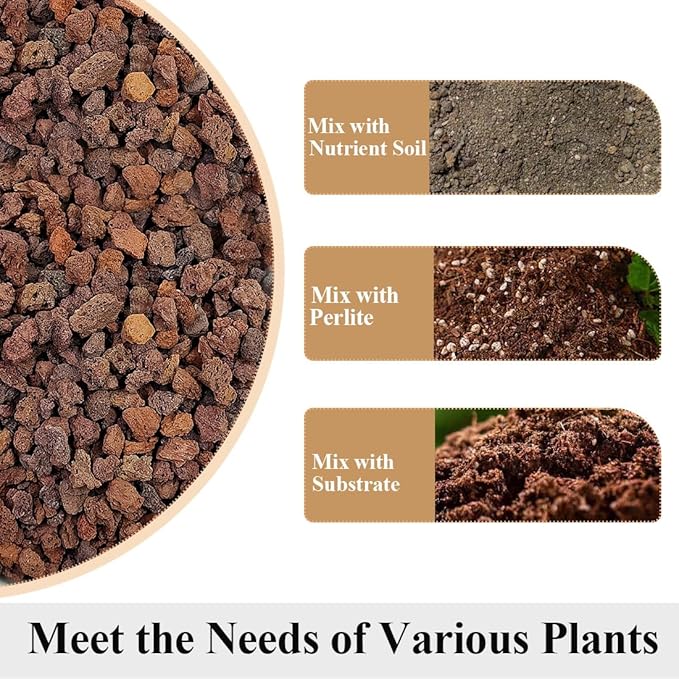 Red Horticultural Lava Rocks for Plants, 10 lb Succulents Cactus Bonsai Soil Lava Rocks for Aquarium Outdoor Decorative Stones for Craft Projects, Vase Fillers