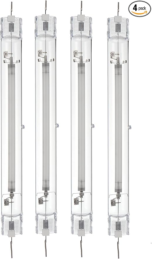 Grow Light Bulbs DE HPS 1000W Full Spectrum Double Ended High Pressure Sodium for Indoor Plant Growth lamp High PAR CCT 2100K 4 Pack