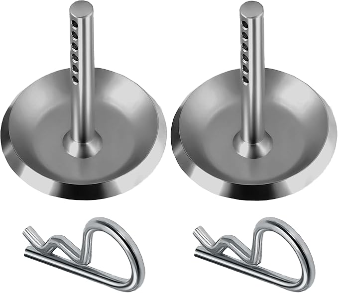 (2-Pack) 2208864 Snow Plow Blade Protector Skid Shoe for Heavy-Duty Skid - Round Shaft and Adjustable Pin Placement Lock