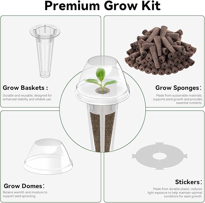 LYKOCLEAN Vegetable & Salad Green Seed Pod Kit for Aerogarden, Ahopegarden, iDOO (16 Pods) – Non-GMO American Fast Lettuce, Green Pepper, Cucumber, Parsley Seeds, Compatible with All Hydroponic System