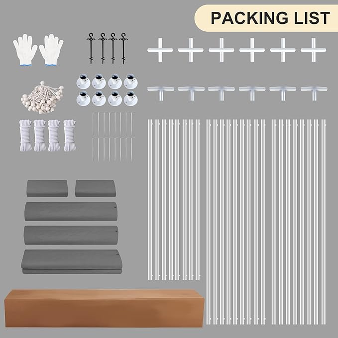 Carport,10x20 Heavy Duty Carports, Canopy, Garage, Metal Shed, with 4 Roll-up Ventilated Windows, Outdoor, Storage, Car, Boat,10x20 Grey