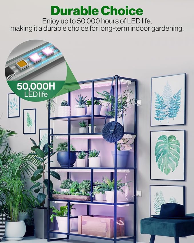 Sunco Grow Lights for Indoor Plants LED, 4FT Grow Light for Greenhouse, 80W, Full Spectrum, Integrated Suspended Fixture, Linkable, Plug in, for Seedlings, Vegetables, Flowers 4 Pack