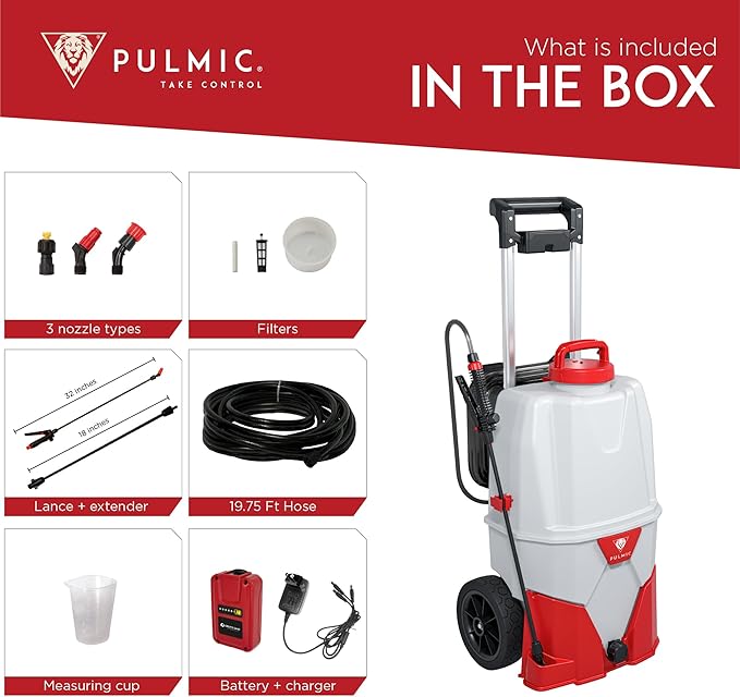 Electric Sprayer for The Application of agrochemical Products. 3 speeds. 35L. 4 bar. up to 7 Hours of Autonomy. Removable Lithium Battery. Includes Accessories (9.25 Gal Cart Sprayer)