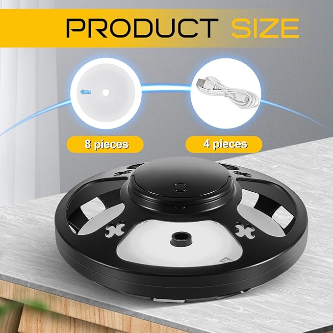 4 Pcs Flea Traps for Inside Your Home with 8 Sticky Pads, Bed Bug Tick Killer Flea Light Gnat Traps Pest Control, UV Night Light Bug Catcher for Bugs Moths Gnat Indoor and Outdoor(Black)