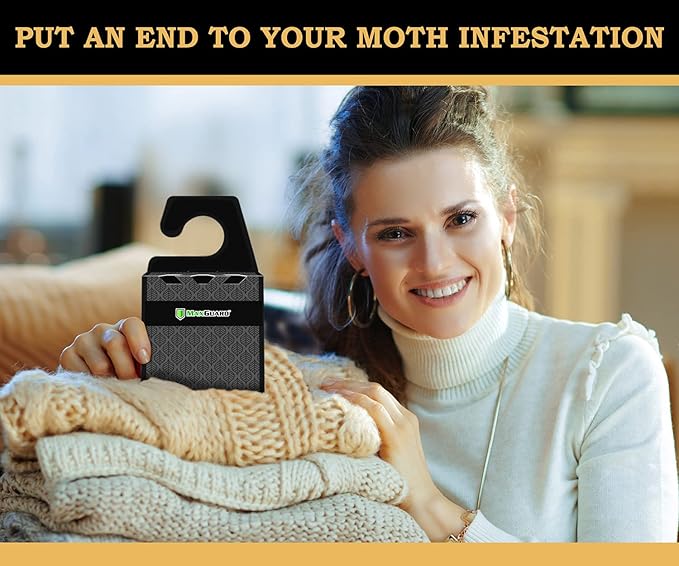MaxGuard Clothes Moth Traps (6+2 Free Traps) with Extra Strength Pheromones | Non-Toxic Sticky Glue Trap for Closets and Carpet Moths | No Mothballs | Lure, Trap and Kill Case-Bearing Webbing Moths |