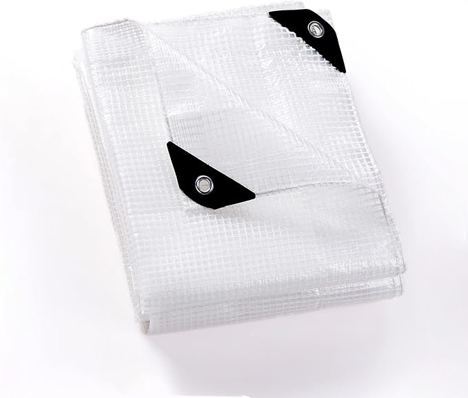 GUARD SHIELD Clear White Tarp Heavy Duty 8x10 Feet Waterproof for Greenhouse Outdoor Garden Poly Cover UV Resistant 3x3 Weave 10mil