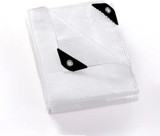 GUARD SHIELD Clear White Tarp Heavy Duty 8x10 Feet Waterproof for Greenhouse Outdoor Garden Poly Cover UV Resistant 3x3 Weave 10mil