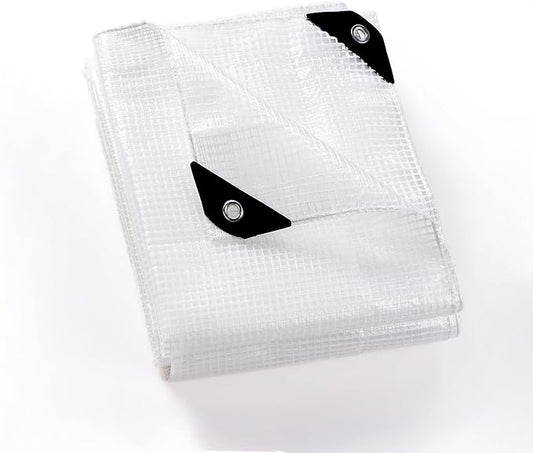 GUARD SHIELD Clear White Tarp Heavy Duty 10x10 Feet Waterproof for Greenhouse Outdoor Garden Poly Cover UV Resistant 3x3 Weave 10mil