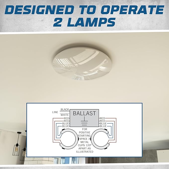 Replacement for Keystone KTEB-2C72-1-TP-WS 2 Lamp Circline Electronic Fluorescent Ballast with Normal Light Output | 120V Input with Rapid Start Operation | 0.80 Ballast Factor, UL-Approved |Pack of 2